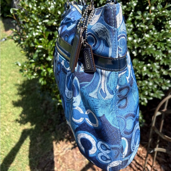 Coach Poppy Appliqué Glam Blue EUC - Picture 7 of 12